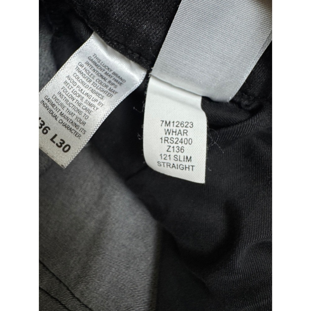 Lucky Brand 121 Slim Straight Jeans Mens 36x30 (37x29) Faded Black Stretch - Picture 15 of 16